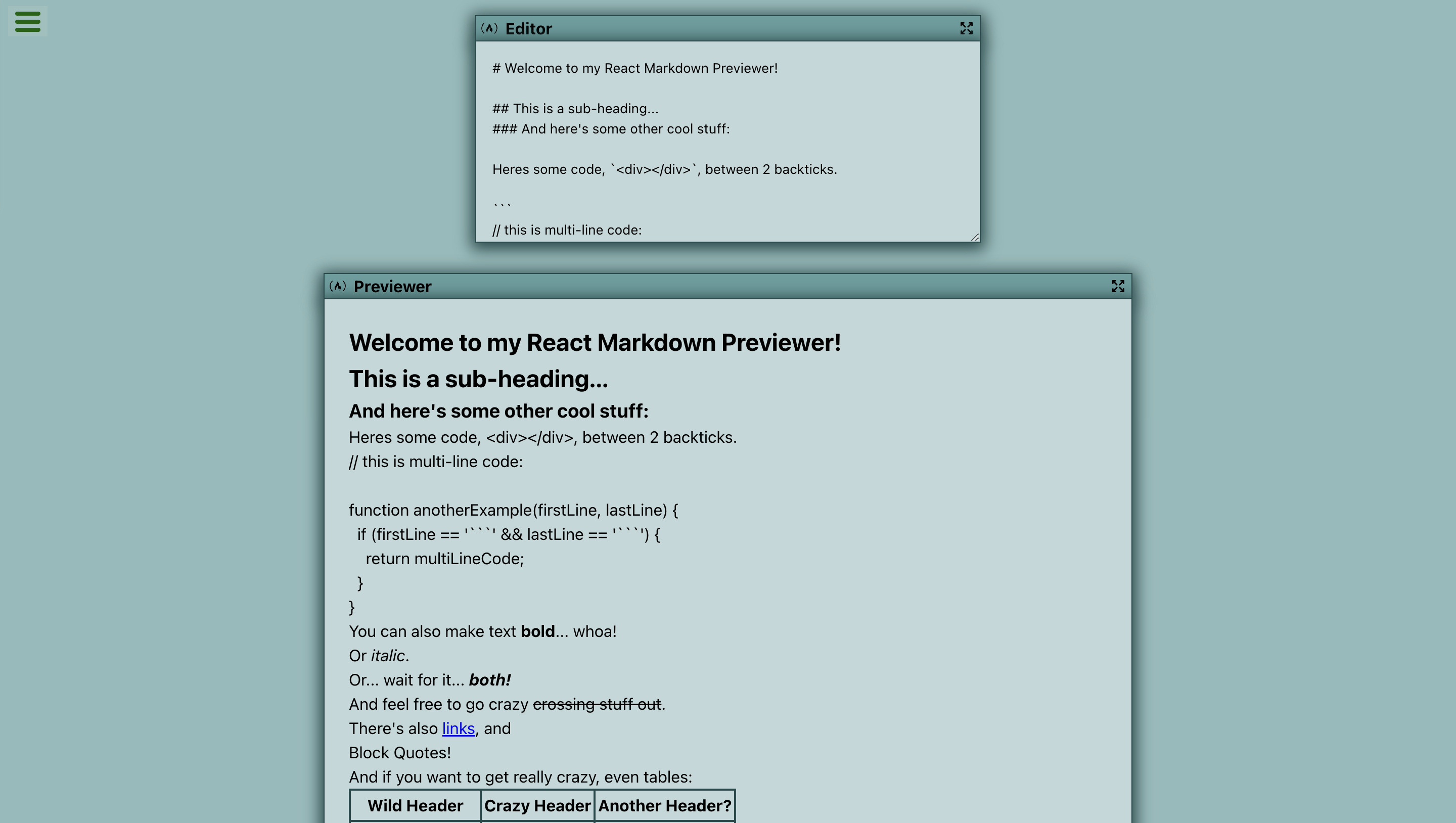 markdown previewer